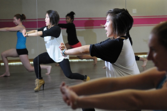MJ Lee instructs the PussyCat Dance at Tantra Fitness in Vancouver BC